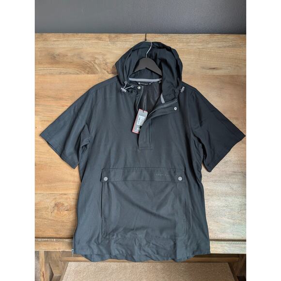 Travis Mathew Other - TravisMathew Sport Mode Hoodie Mens Small Black Short Sleeve 1/2 Zip 1MAB336 NWT
